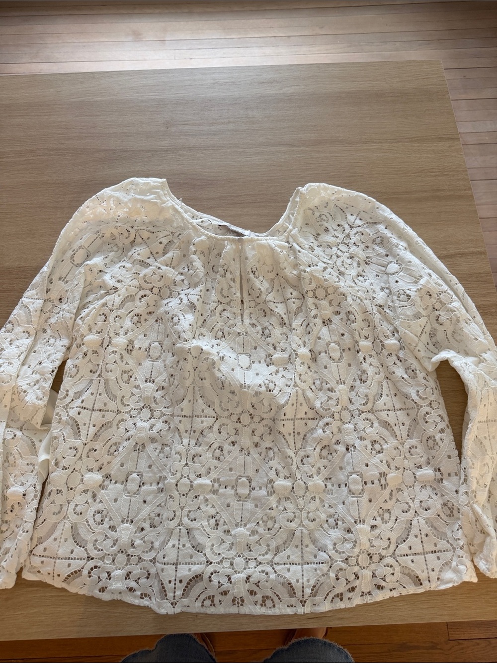 LOFT White Lace Eyelet Blouse
